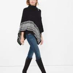 WHBM Border Poncho Sweater NWT